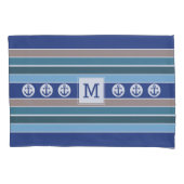 航海のカスタムストライプ頭蓋 枕カバー (正面)