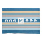 航海のカスタムストライプ頭蓋 枕カバー (正面)