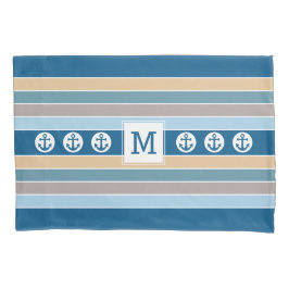 航海のカスタムストライプ頭蓋 枕カバー