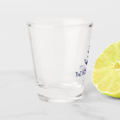 航海のカスタムボートネームネイビーブルーいかり ショットグラス (左)