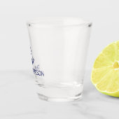 航海のカスタムボートネームネイビーブルーいかり ショットグラス (右)