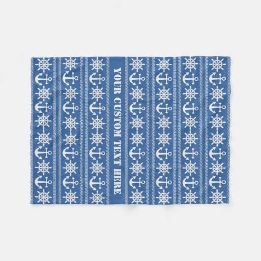 航海のカスタム文字とカラーフリースブランケット フリースブランケット (正面(横))