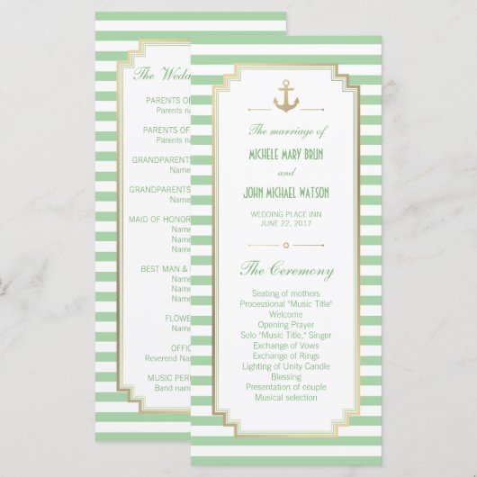 航海のカスタムMint White Program Rack Card プログラム (正面/裏面)