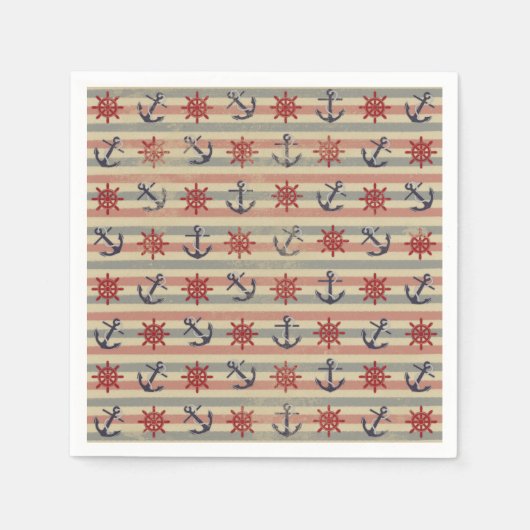 航海のカッコいいいかり スタンダードカクテルナプキン (正面)