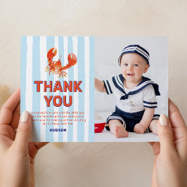航海のカニの写真 子供の誕生日 サンキューカード