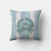 航海のカニティール（緑がかった色）ブルービーチウッド アウトドアクッション (裏面)