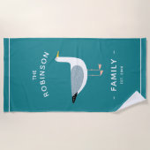 航海のカモメ姓 ビーチタオル (正面)