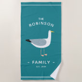 航海のカモメ姓 ビーチタオル (正面)