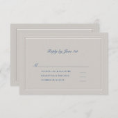 航海のクラシックフェイクエンボスブモダン結婚ル 出欠カード (正面/裏面)