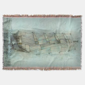 航海のクラシック船舶（青） スローブランケット (正面)