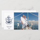 航海のクリスマスの海と挨拶のいかり写真 シーズンカード (正面/裏面)