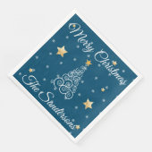 航海のクリスマスウェーブツリーブルー紙ディナーN (コーナー)