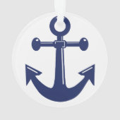 航海のクリスマスオーナメントアクリルいかりホワイト オーナメント (裏面)