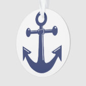 航海のクリスマスオーナメントアクリルいかりホワイト オーナメント (正面)