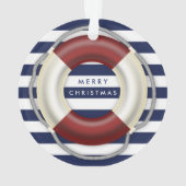 航海のクリスマスオーナメントカスタムブルーアクリル オーナメント (裏面)