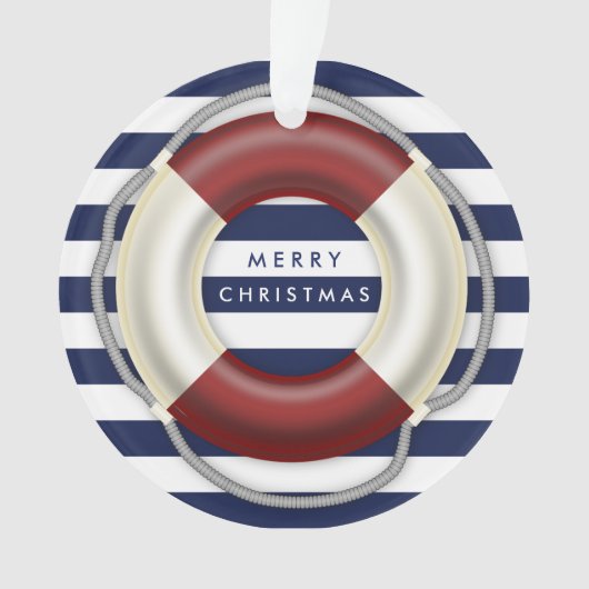 航海のクリスマスオーナメントカスタムブルーアクリル オーナメント (正面)