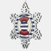 航海のクリスマスオーナメントペーターパーソナライズされた スノーフレークピューターオーナメント (右)