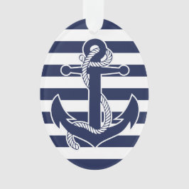 航海のクリスマスオーナメント楕円アクリルブルー オーナメント