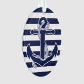 航海のクリスマスオーナメント楕円アクリルブルー オーナメント (正面)