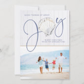 航海のクリスマスジョイシーシェルホリデーフォト シーズンカード (正面)