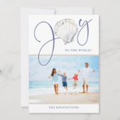 航海のクリスマスジョイシーシェルホリデーフォト シーズンカード (正面)