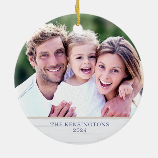 航海のクリスマスジョイシーシェルホリデーフォト セラミックオーナメント (裏面)