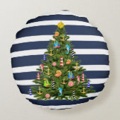 航海のクリスマスツリーカスタム ラウンドクッション (裏面)