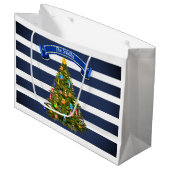 航海のクリスマスツリーカスタム ラージペーパーバッグ (正面アングル)