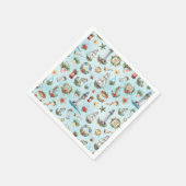 航海のクリスマスパーティービーチ沿岸テーマ スタンダードカクテルナプキン (角)