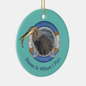 航海のクリスマスヘロン魚釣り セラミックオーナメント (右)