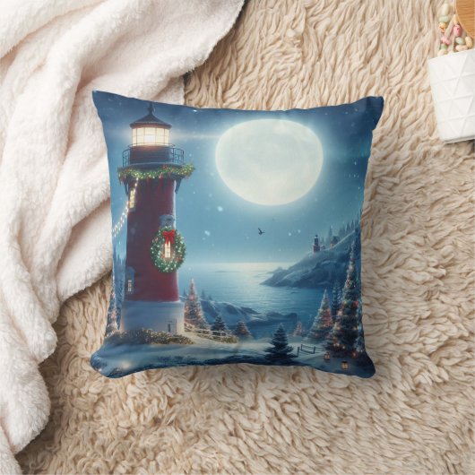 航海のクリスマス灯台 クッション (ブランケット)
