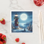 航海のクリスマス灯台 スタンダードカクテルナプキン (インサイチュ)