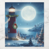 航海のクリスマス灯台 ワインラベル (シングルラベル)