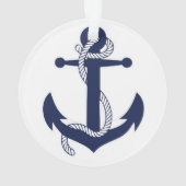 航海のクリスマス飾りいかりアクリル白 オーナメント (裏面)