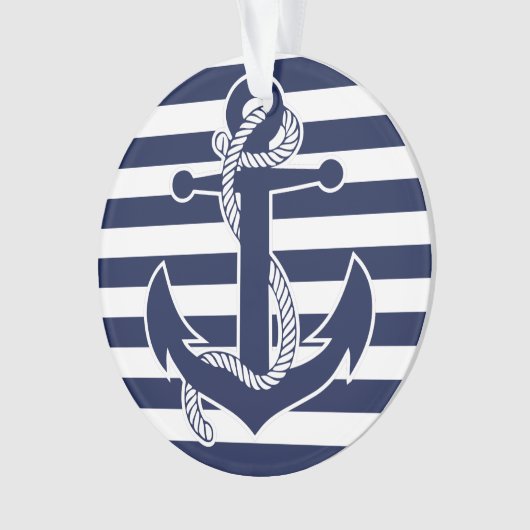 航海のクリスマス飾りブルーアクリルいかり オーナメント (正面)