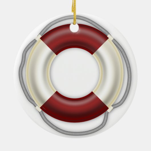 航海のクリスマス飾り用ライフセーバー セラミックオーナメント (裏面)