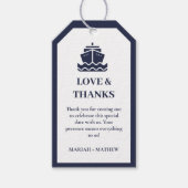 航海のクルーズ船結婚船お礼 ギフトタグ (正面)