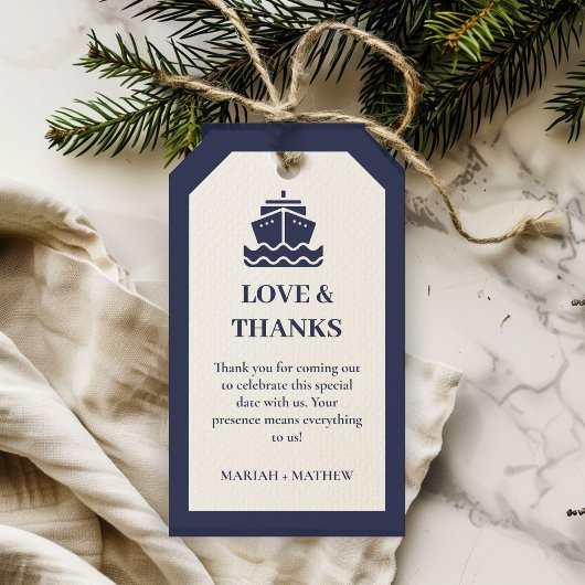 航海のクルーズ船結婚船お礼 ギフトタグ