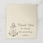 航海のサンキューシップいかりブラウン結婚の愛 プレイスカード (外部開封)