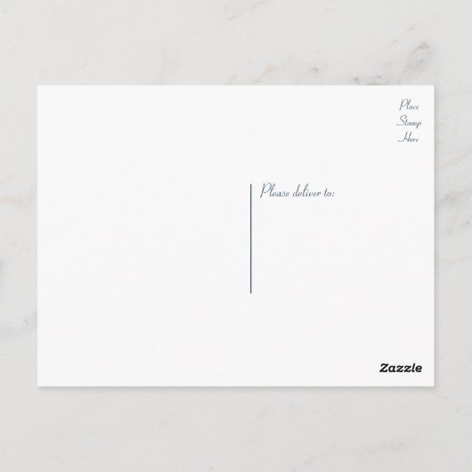 航海のサンキューピンクいかりネイビーブルーストライプズ ポストカード (裏面)