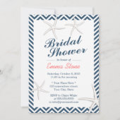 航海のシャブロンストライプブライダルシャワー 招待状 (正面)