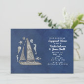 航海のシルバーボート&ビーチ招待状 招待状 (スタンド正面)