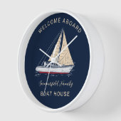 航海のシルボートファミリーバケーションビーチハウス 壁時計 (傾斜)