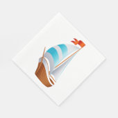 航海のシルボートブルーターコイズ-海ビーチ スタンダードランチョンナプキン (角)