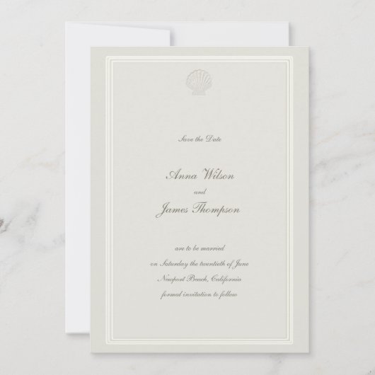 航海のシーセクラシックルのフレームフォーマル結婚ズ セーブザデート (正面)