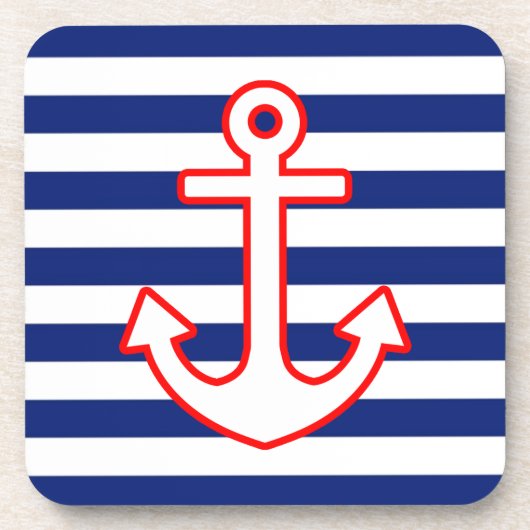 航海のスタイルいかりオンストライプディコー コースター (正面)