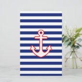 航海のスタイルいかりオンストライプ 便箋 (スタンド正面)