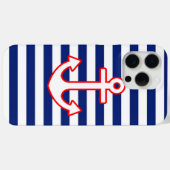 航海のスタイルいかりグラフィックストライプオン Case-Mate iPhoneケース (裏面 (横))