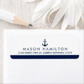 航海のスタイルいかり |差出人住所 ラベル (インサイチュ)