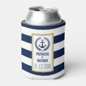航海のスタイルネイビストライプーおもしろい結婚式の引き出物 缶クーラー (缶正面)